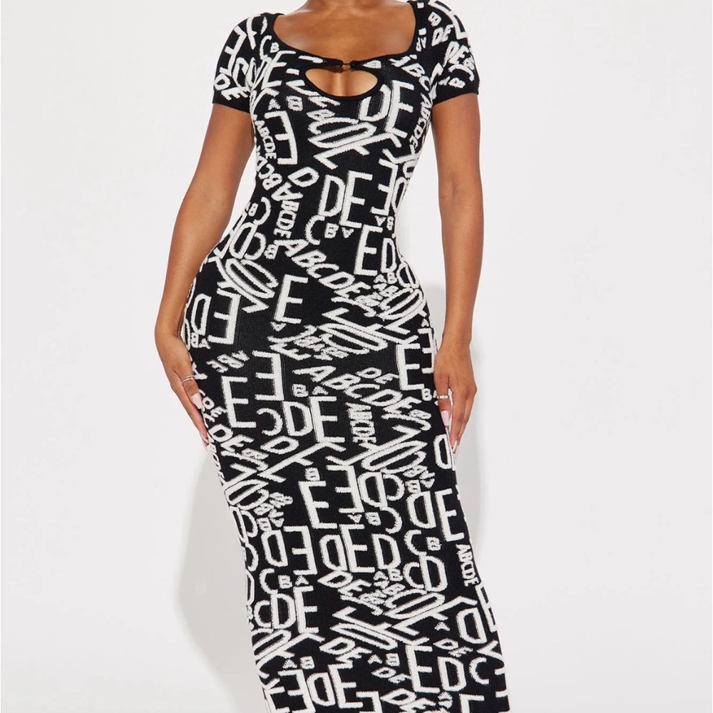 Alphabet Knit Maxi Dress